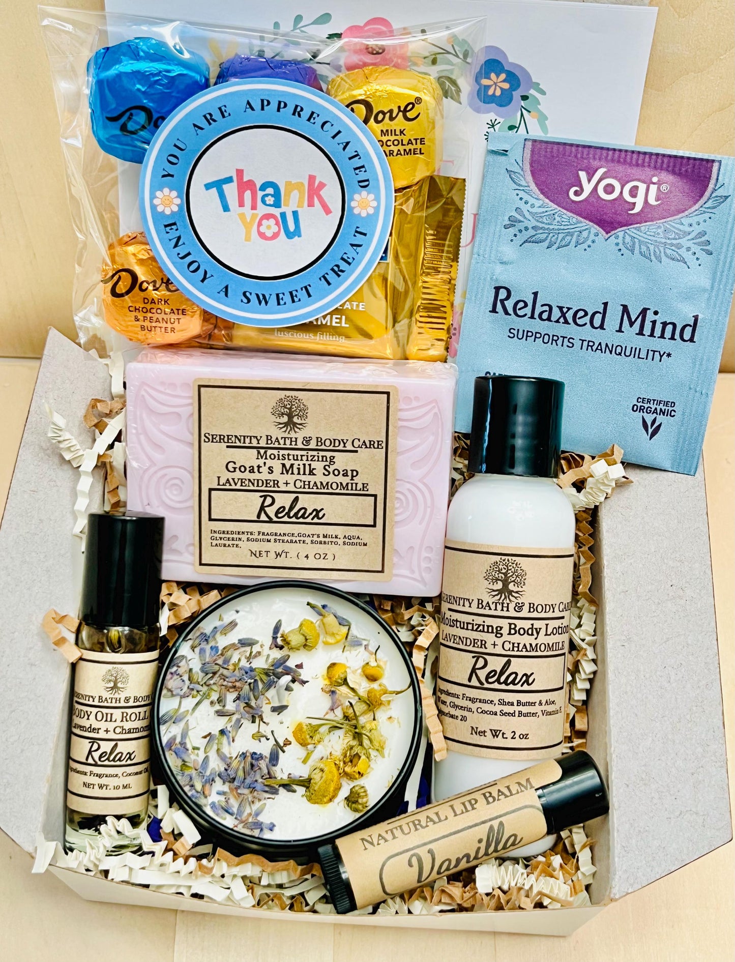 Mini Self Care Box with Chocolate, Birthday Gifts, Thank you Gifts, New Mom Gifts, Best Friend Gifts, Coworker Gifts, Thinking of you