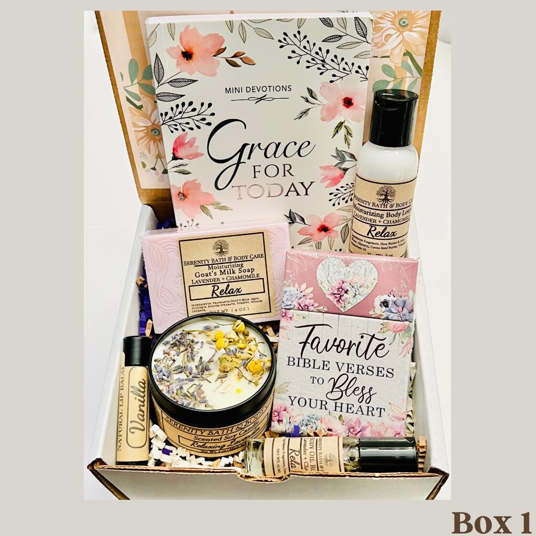 Christian Devotional Gift Box for Women, Bible Verse Cards, Grace & Hope for Today Self Care Gift for Mom, Sister, Daughter, Best Friend