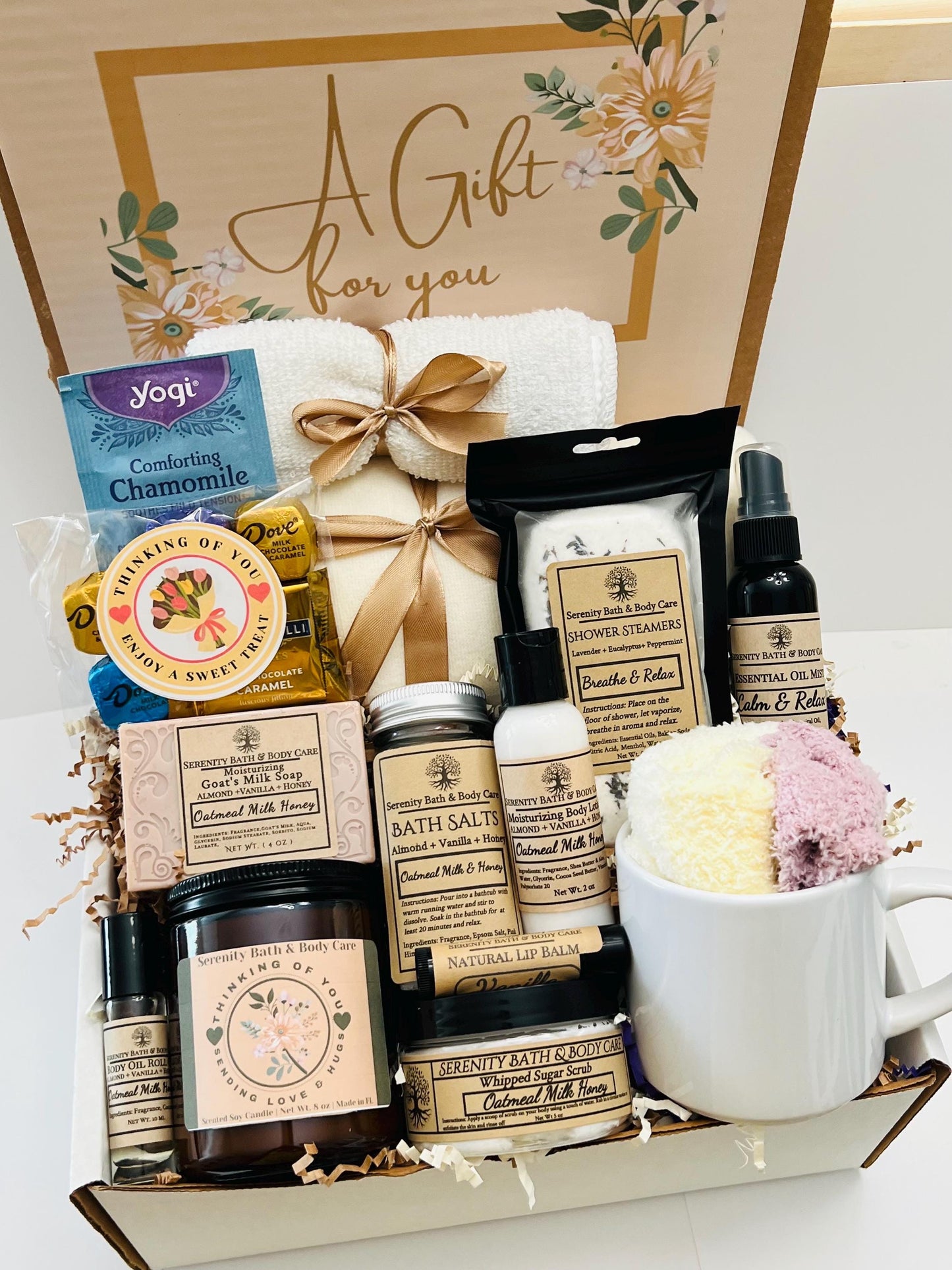 Comforting Sympathy Spa Basket, Bereavement Self-Care Package for Grief Support and Healing, Recovery, Condolence Comfort, Sending Hugs, Thinking of You