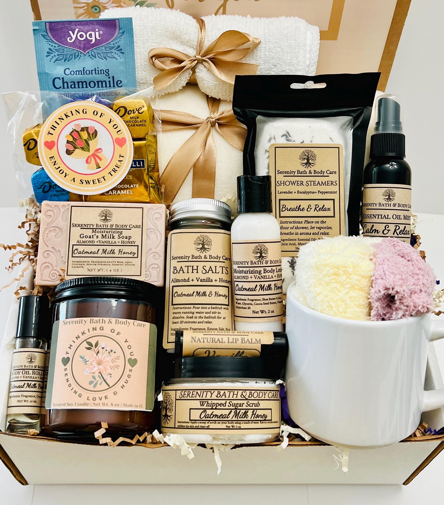Comforting Sympathy Spa Basket, Bereavement Self-Care Package for Grief Support and Healing, Recovery, Condolence Comfort, Sending Hugs, Thinking of You