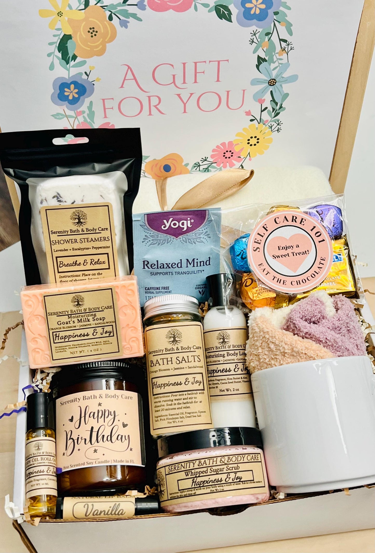 Self Care Box with Chocolate, Birthday Gifts, Thank you Gifts, New Mom Gifts, Best Friend Gifts, Coworker Gifts, Thinking of you