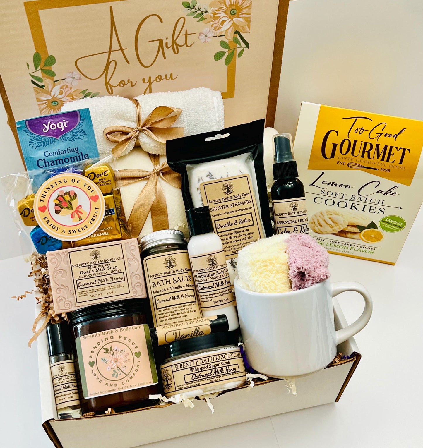 Comforting Sympathy Spa Basket, Bereavement Self-Care Package for Grief Support and Healing, Recovery, Condolence Comfort, Sending Hugs, Thinking of You