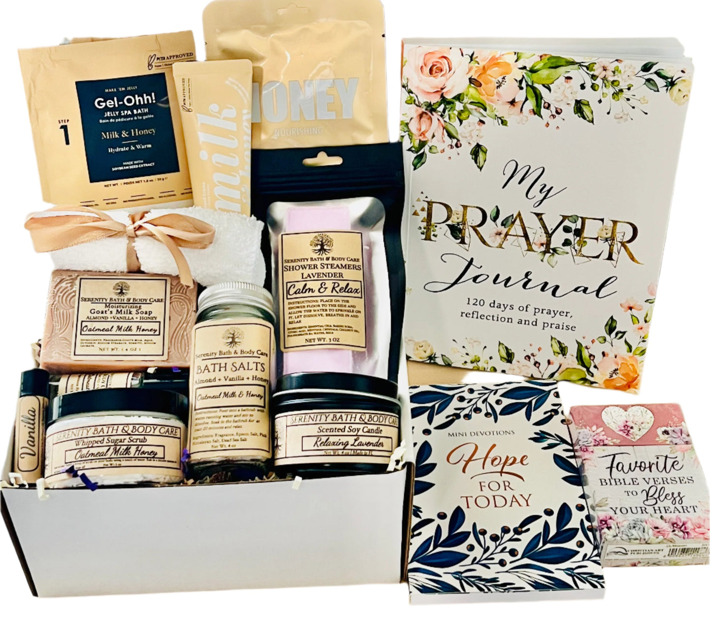 Encouragement and self-care gift for Christian women – spa, scripture, and prayer essentials”