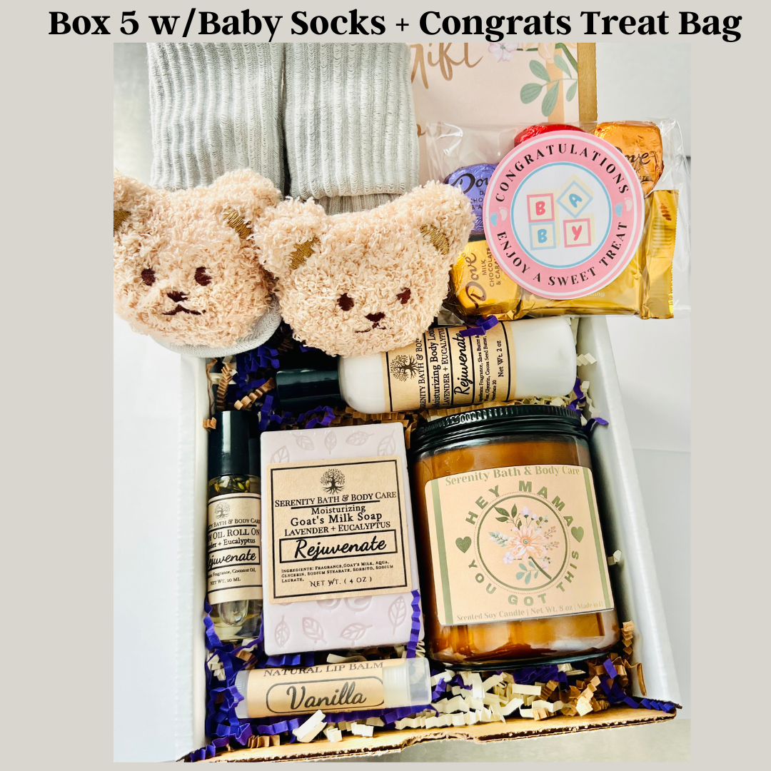 New Mom & Baby Gift Box, Pregnancy Gift, Baby Shower Gift, Self Care Gift for New Mom, Pamper Gift for Her, Congrats Mom Gift
