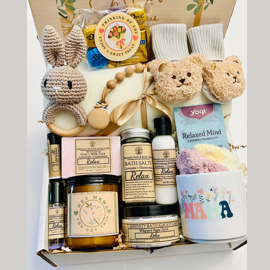 New Mom Spa Gift Box, New Baby Gift, Pregnancy Gift, Baby Shower Gift, Self Care Gift for New Mom, Pamper Gift for Her, Congrats Mom Gift