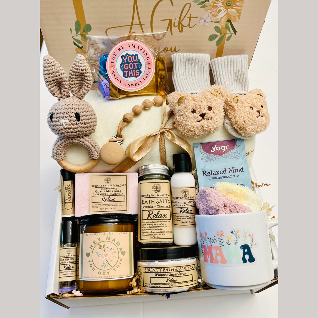 New Mom Spa Gift Box, New Baby Gift, Pregnancy Gift, Baby Shower Gift, Self Care Gift for New Mom, Pamper Gift for Her, Congrats Mom Gift