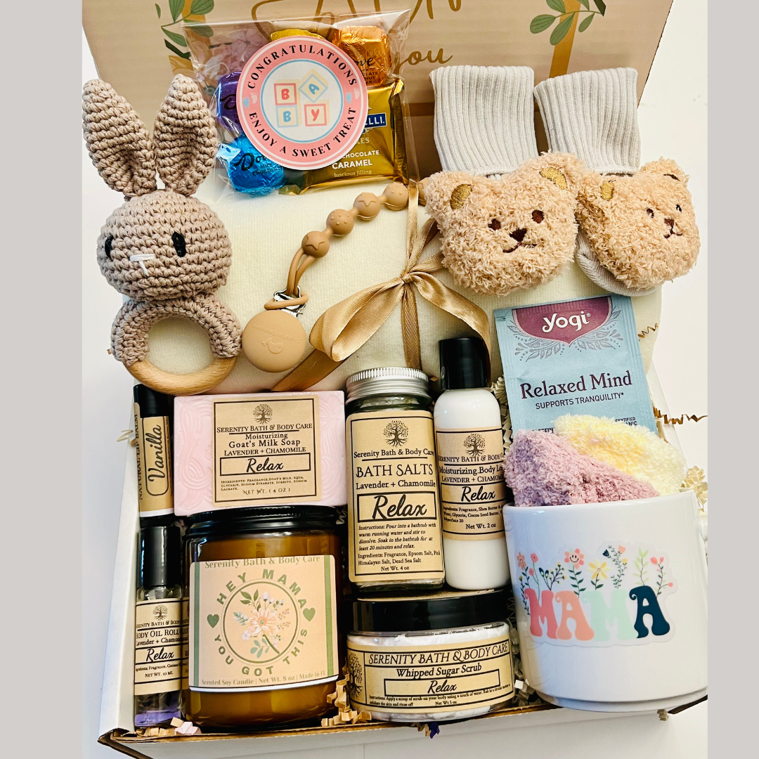 New Mom Spa Gift Box, New Baby Gift, Pregnancy Gift, Baby Shower Gift, Self Care Gift for New Mom, Pamper Gift for Her, Congrats Mom Gift