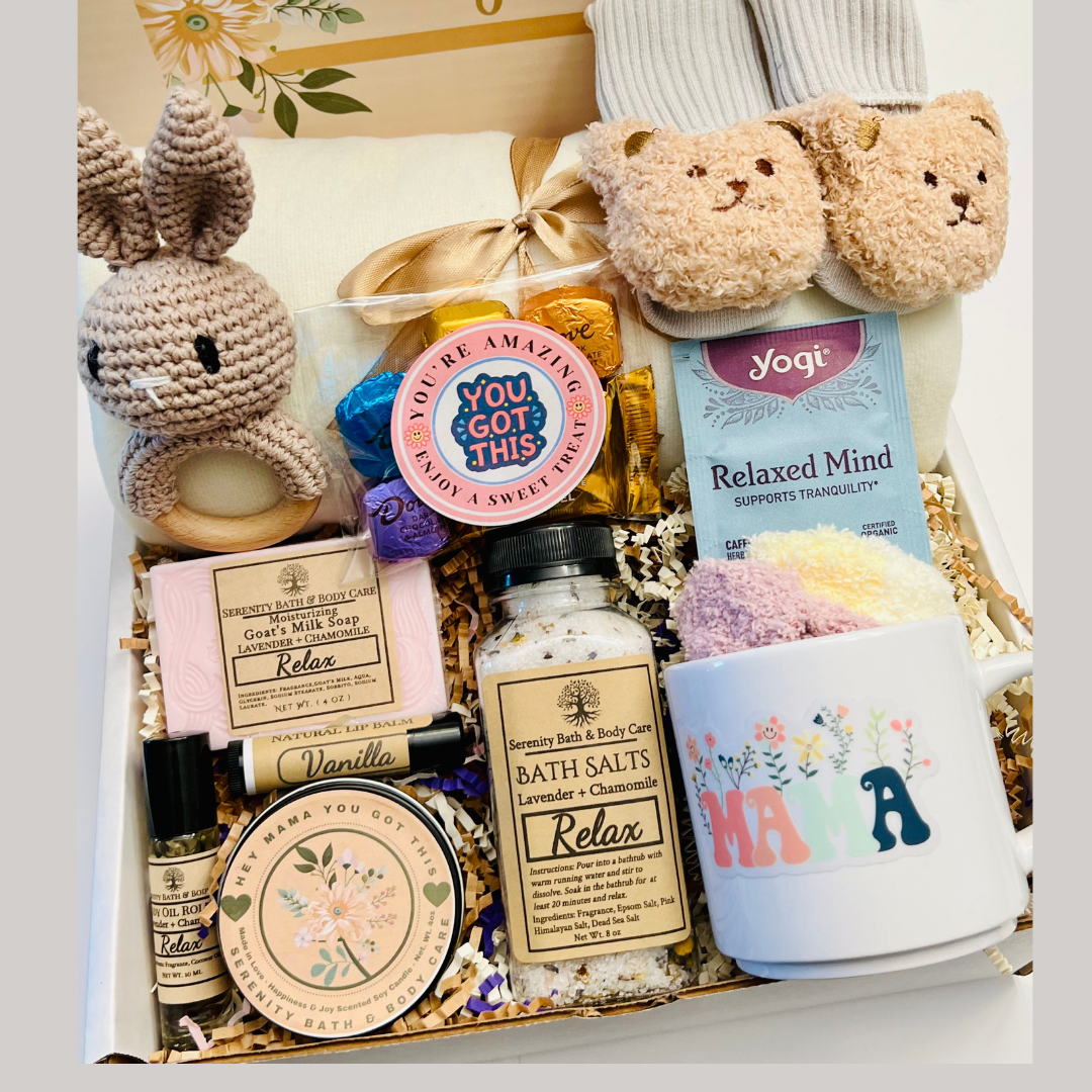 New Mom Spa Gift Box, New Baby Gift, Pregnancy Gift, Baby Shower Gift, Self Care Gift for New Mom, Pamper Gift for Her, Congrats Mom Gift