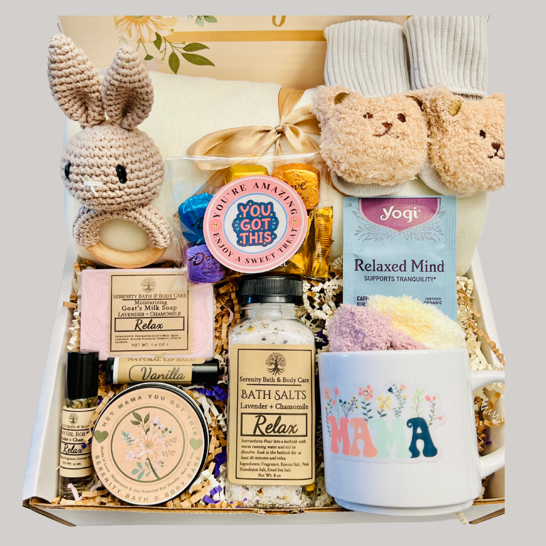New Mom Spa Gift Box, New Baby Gift, Pregnancy Gift, Baby Shower Gift, Self Care Gift for New Mom, Pamper Gift for Her, Congrats Mom Gift