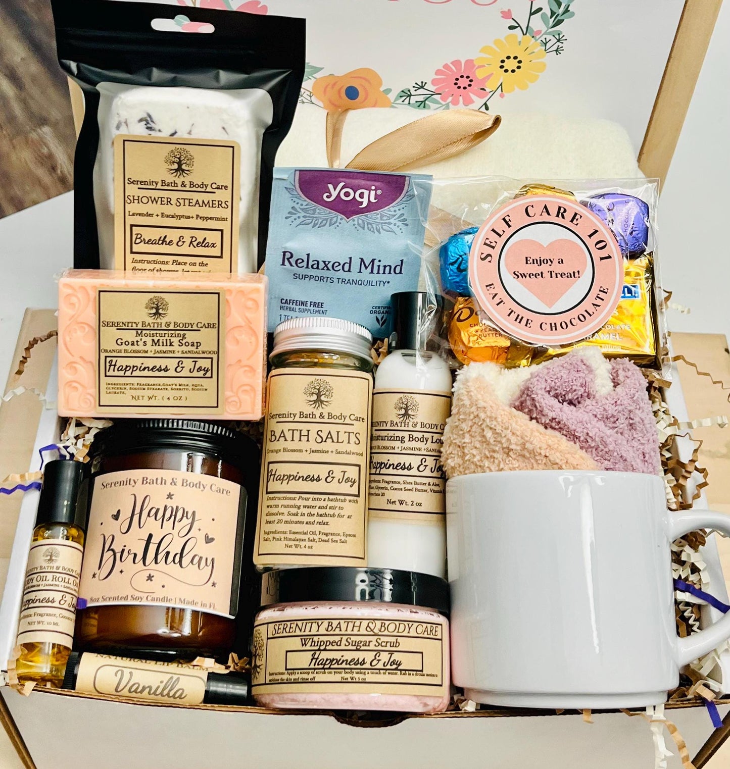Self Care Box with Chocolate, Birthday Gifts, Thank you Gifts, New Mom Gifts, Best Friend Gifts, Coworker Gifts, Thinking of you
