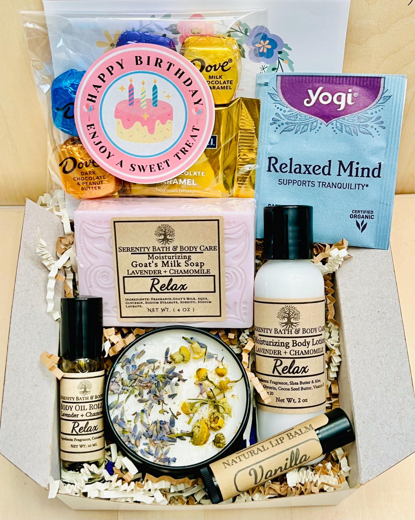 Mini Self Care Box with Chocolate, Birthday Gifts, Thank you Gifts, New Mom Gifts, Best Friend Gifts, Coworker Gifts, Thinking of you