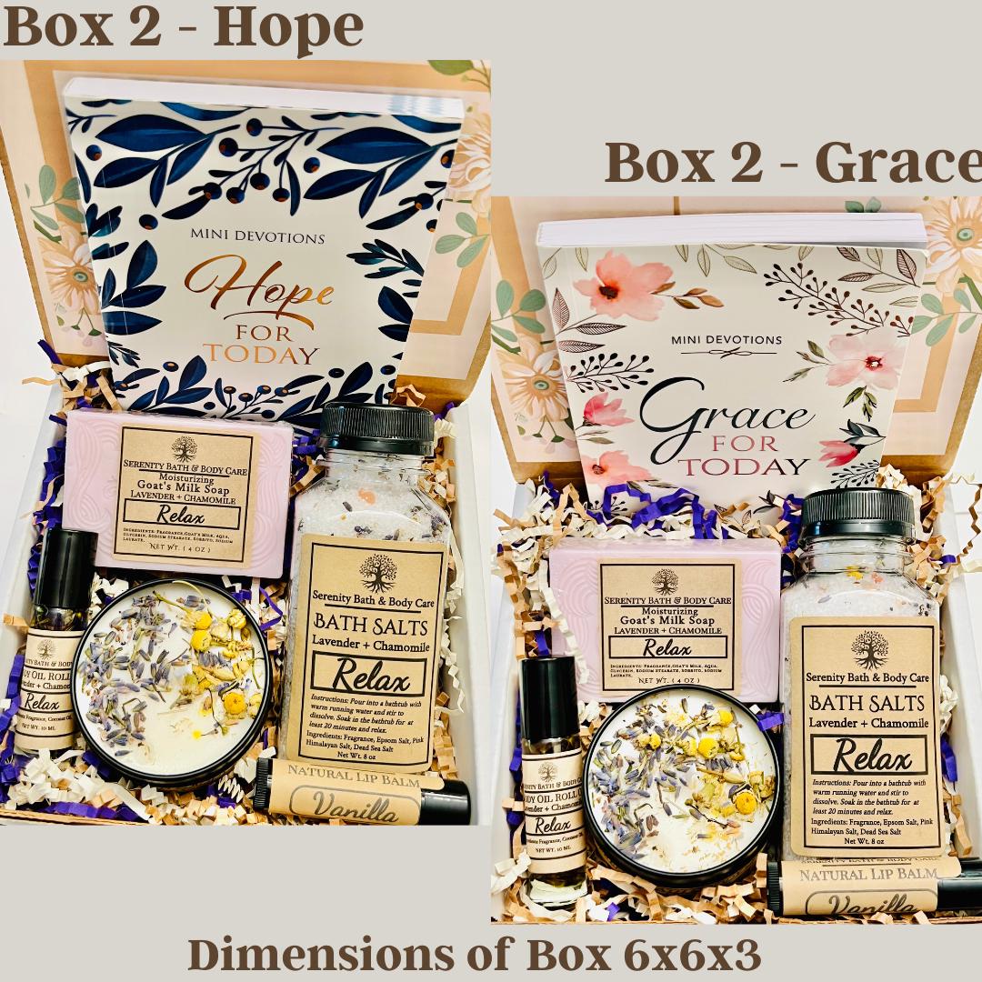 Christian Devotional Gift Box for Women, Bible Verse Cards, Grace & Hope for Today Self Care Gift for Mom, Sister, Daughter, Best Friend