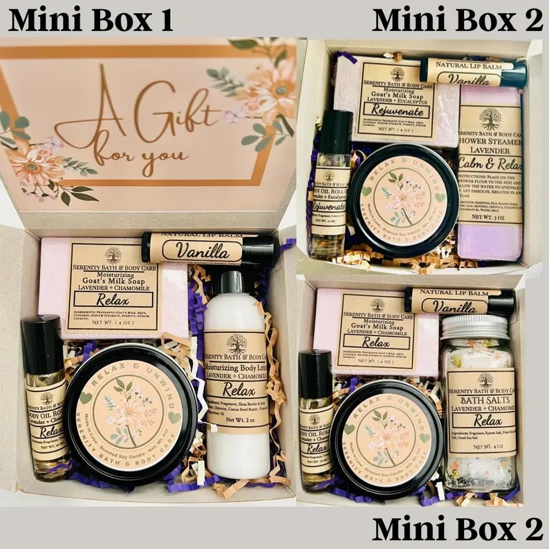 Mini Spa Gift Boxes – Thank You, Coworker & Employee Appreciation Gifts, Small Gifts, Christmas Gifts, Holiday Gifts for Women