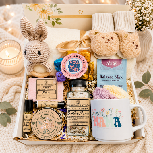 New Mom Gift Box, Self Care Gift Box, Postpartum Care Package for Mom, Pregnancy Gift, Baby Shower Gift, Push Present