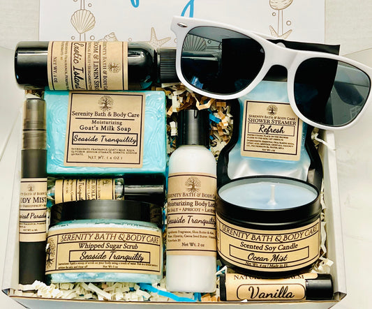 Seaside Tranquility Spa Gift Box for Women, Beach Theme, Summer Gift Idea, Self Care Gift for Her