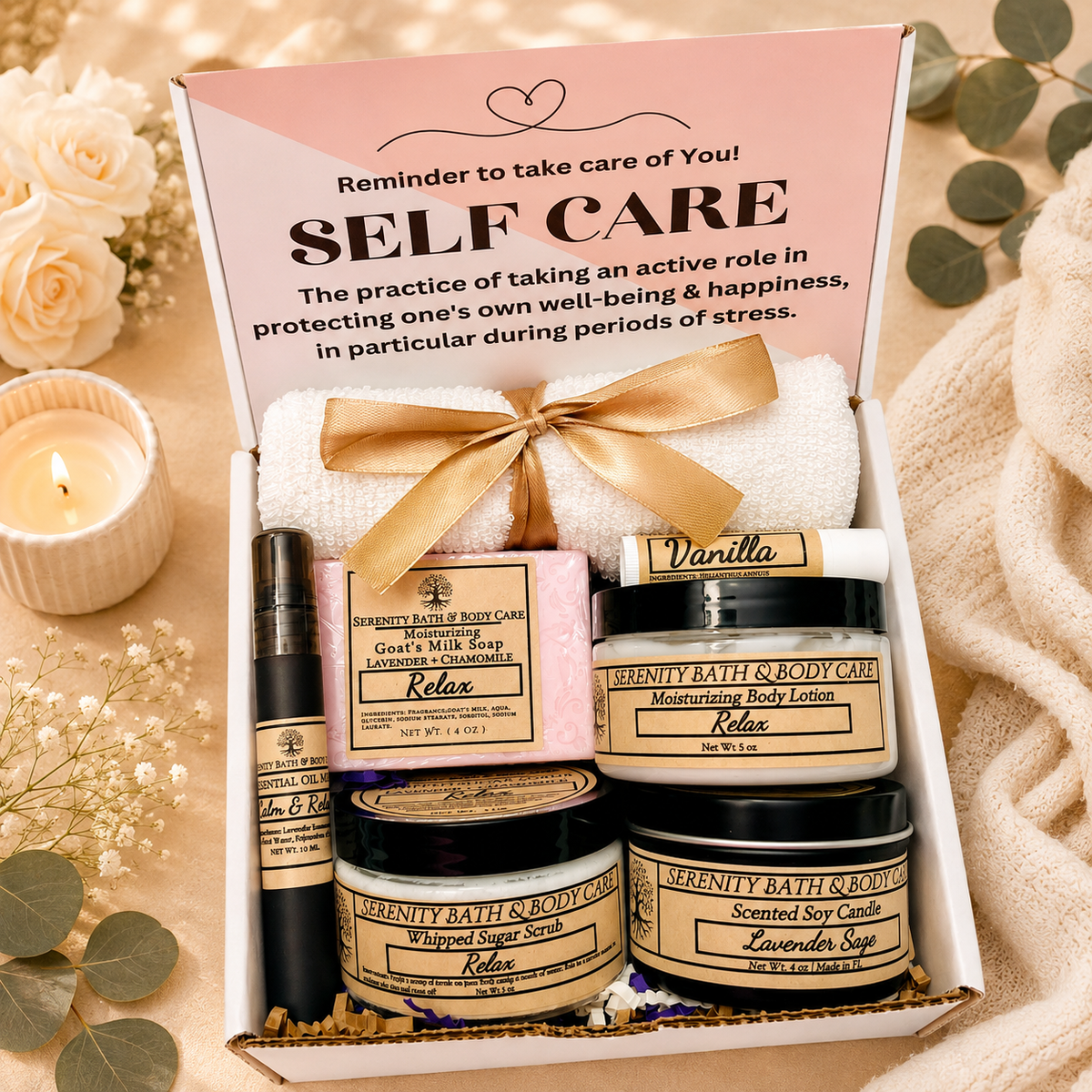 Relax Spa Gift Box for Women | Christmas Gift for Women | Luxury Self Care Gift Box | Birthday Gift for Her | Relaxation Gift Basket