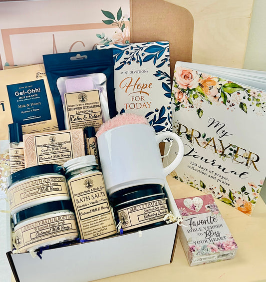Deluxe Christian Inspirational Devotional Spa Gift Box, Christmas Gift for Christians, Bible Verse, Self Care Package, Gift for Mom, Birthday Gift Box, Thinking of you