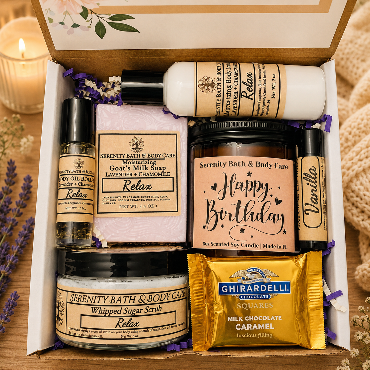 Spa Gift Box for Women, Self-Care Package, Pamper Gift Set, Wellness Gift Box, Relaxation Gift Box, Thank you Gift, Thinking of You