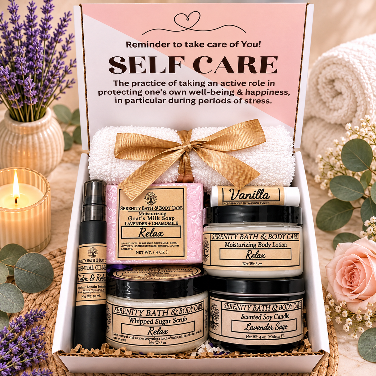 Relax Spa Gift Box for Women | Christmas Gift for Women | Luxury Self Care Gift Box | Birthday Gift for Her | Relaxation Gift Basket