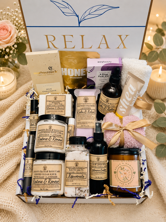 Deluxe Spa Gift Basket for Women, Birthday Gift for Her, Christmas Gift, Self Care Package for Her, Thinking of you, Co-Worker Gift