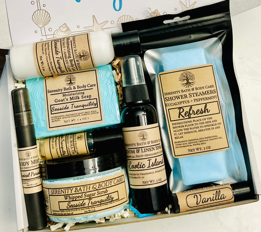 Seaside Tranquility Spa Gift Box for Women, Honeymoon Gift, Summer Gift Idea, Self Care Gift for Her