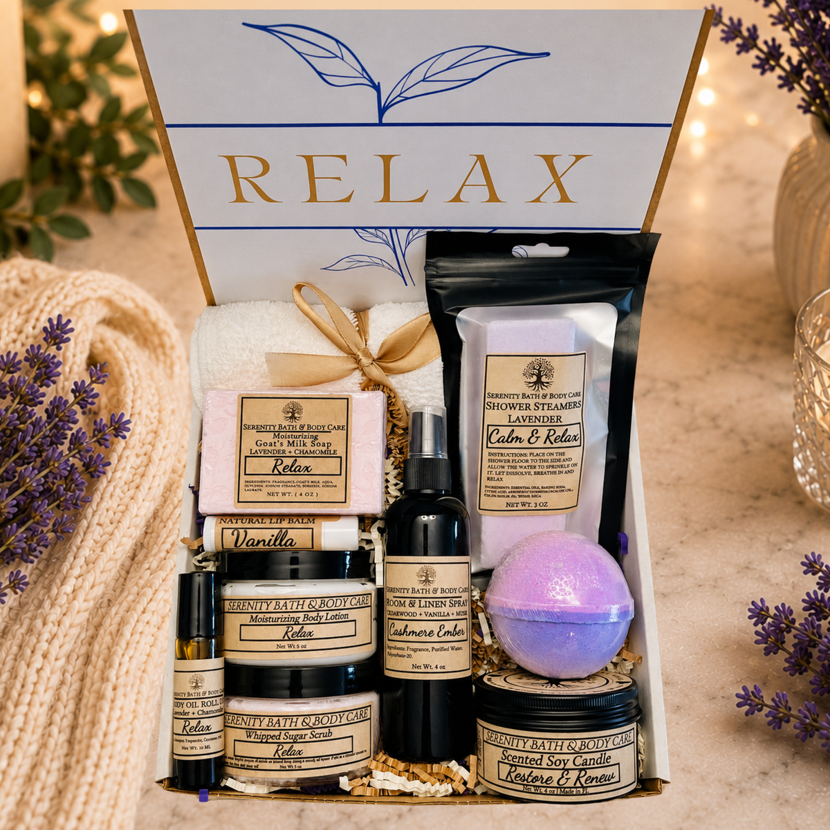 Spa Gift Box for Women | Christmas Gift for Women | Luxury Self Care Gift Box | Birthday Gift for Her | Relaxation Gift Basket | Pamper Gift Set