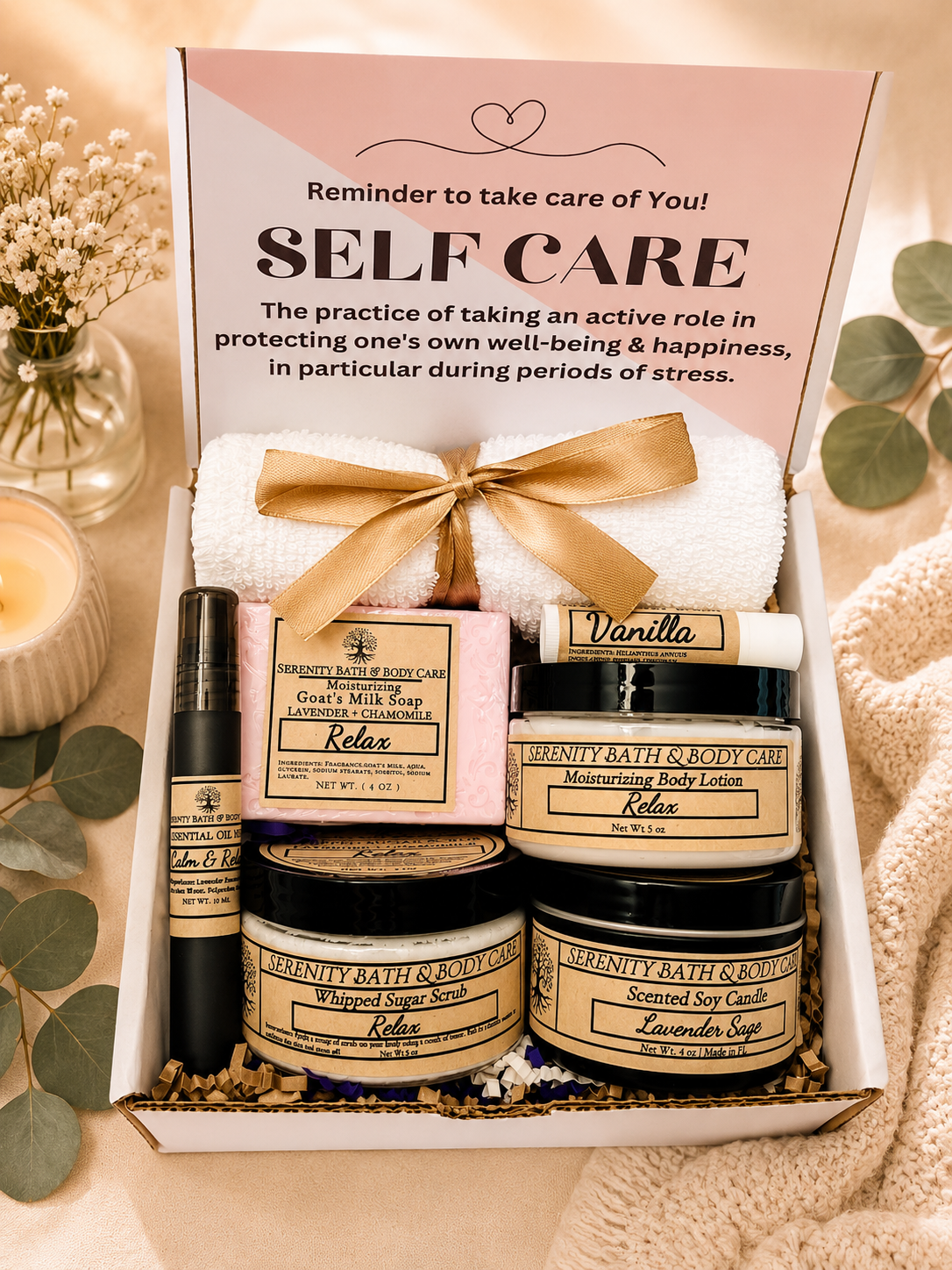 Relax Spa Gift Box for Women | Christmas Gift for Women | Luxury Self Care Gift Box | Birthday Gift for Her | Relaxation Gift Basket