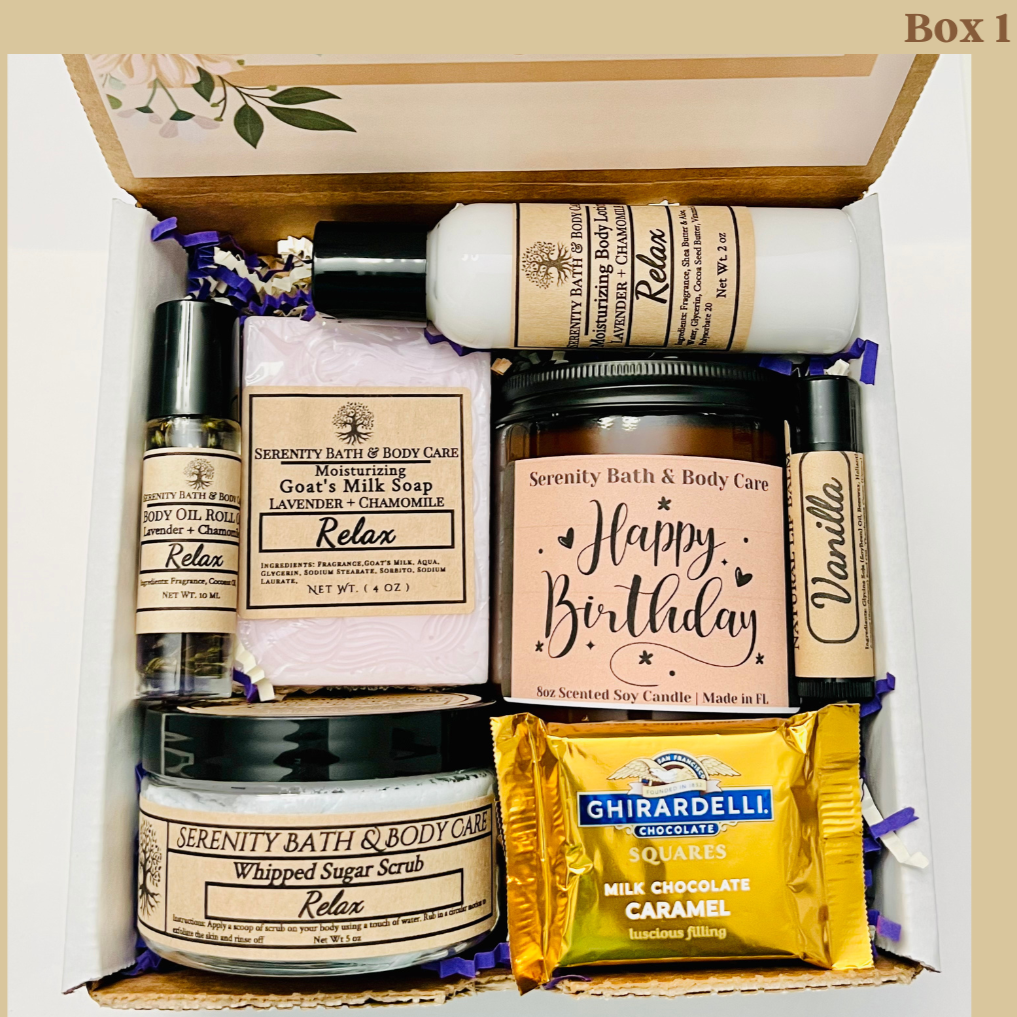 happy birthday gift box, self care gift box, thank you gift box, pamper gift box, 