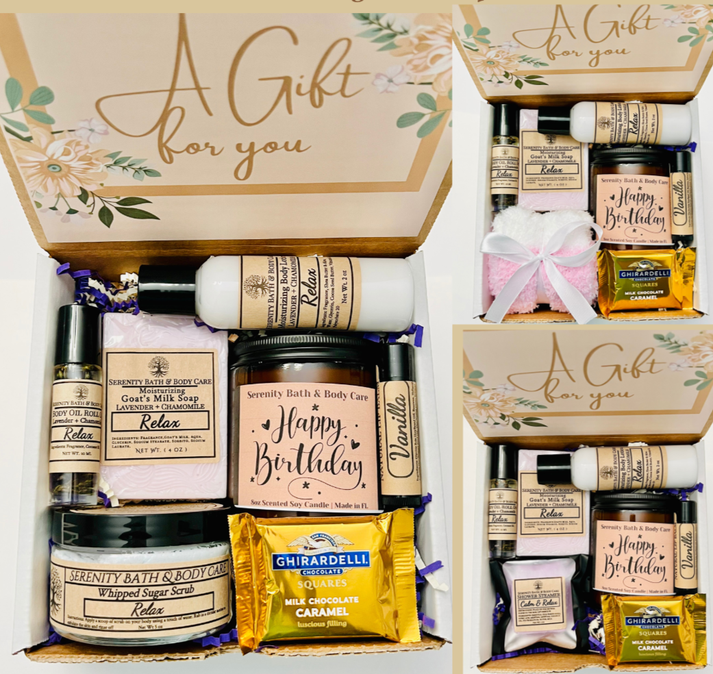 happy birthday gift box, self care gift box, thank you gift box, pamper gift box, 