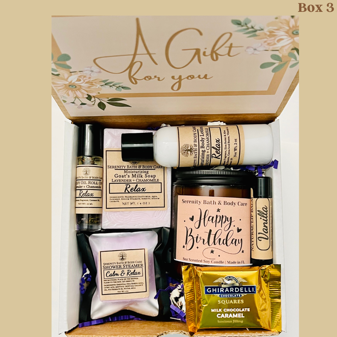 happy birthday gift box, self care gift box, thank you gift box, pamper gift box, 